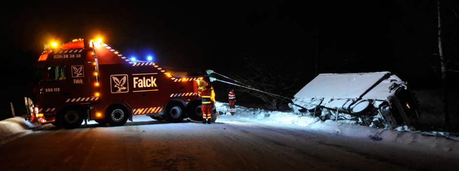 Bärgning på väg 50 utanför Söderhamn 2012